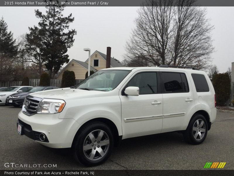 White Diamond Pearl / Gray 2015 Honda Pilot Touring 4WD