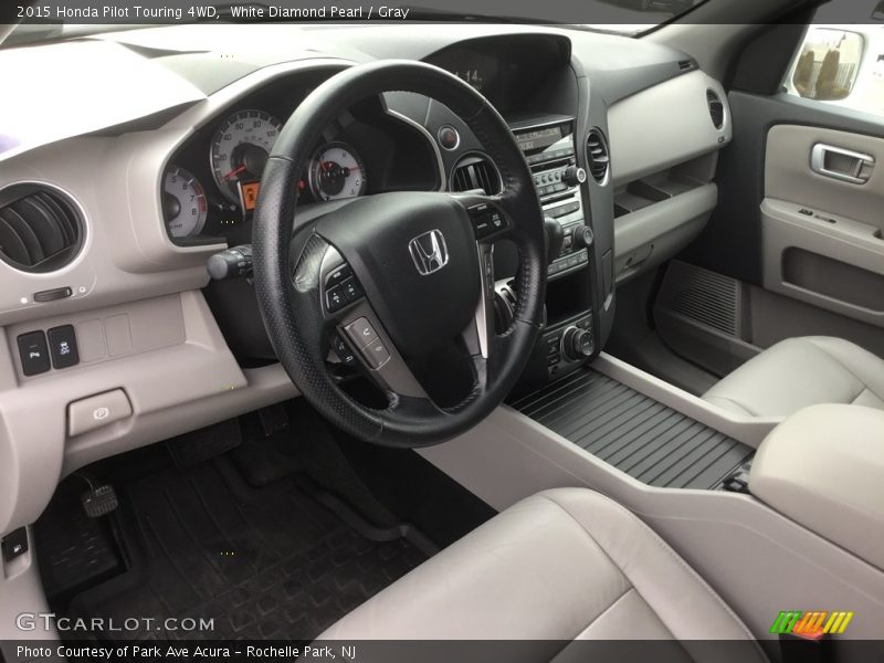 White Diamond Pearl / Gray 2015 Honda Pilot Touring 4WD
