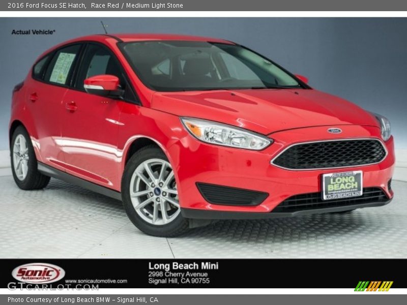 Race Red / Medium Light Stone 2016 Ford Focus SE Hatch