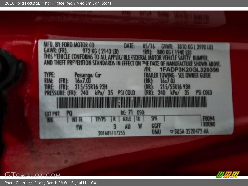 Race Red / Medium Light Stone 2016 Ford Focus SE Hatch