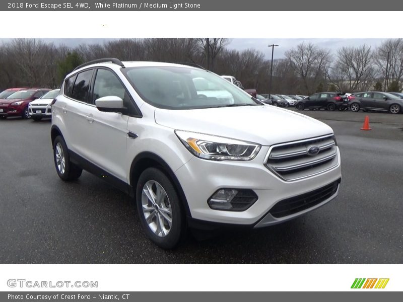 White Platinum / Medium Light Stone 2018 Ford Escape SEL 4WD