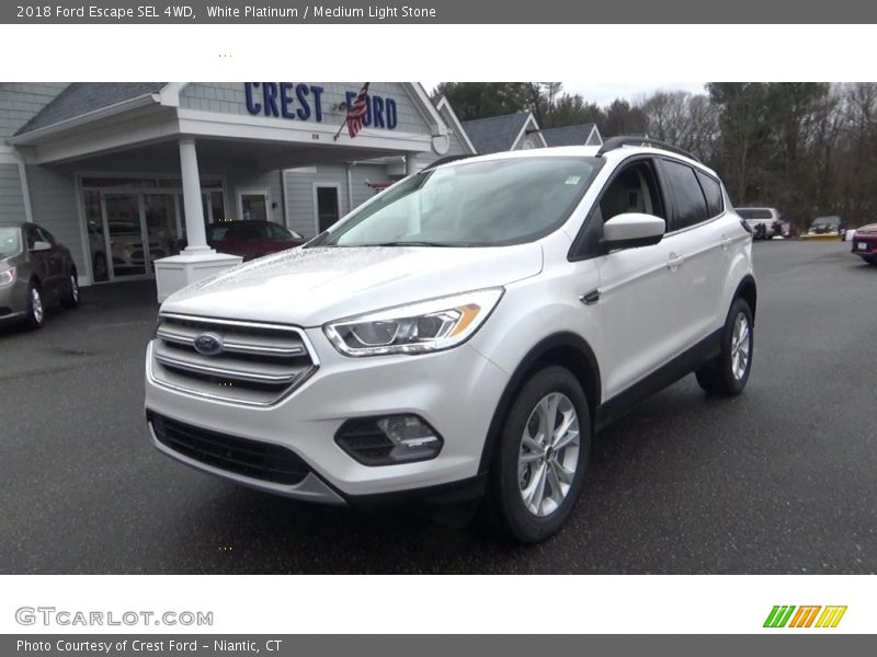 White Platinum / Medium Light Stone 2018 Ford Escape SEL 4WD