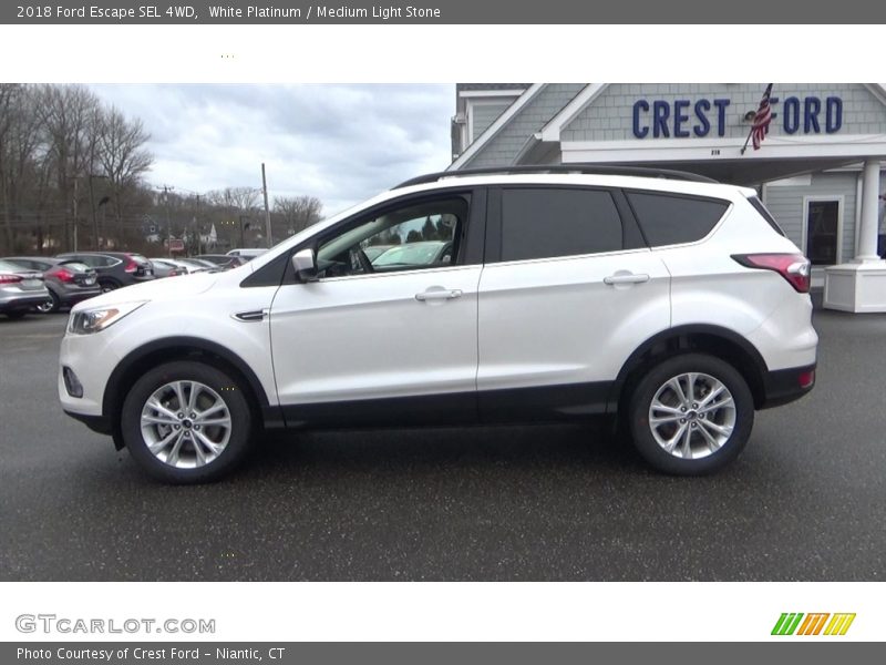 White Platinum / Medium Light Stone 2018 Ford Escape SEL 4WD