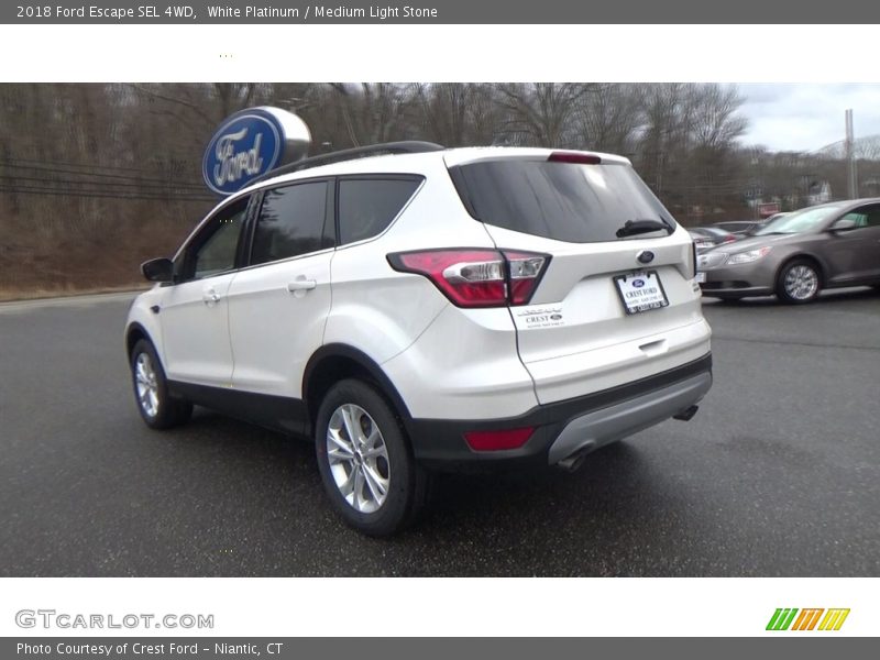 White Platinum / Medium Light Stone 2018 Ford Escape SEL 4WD