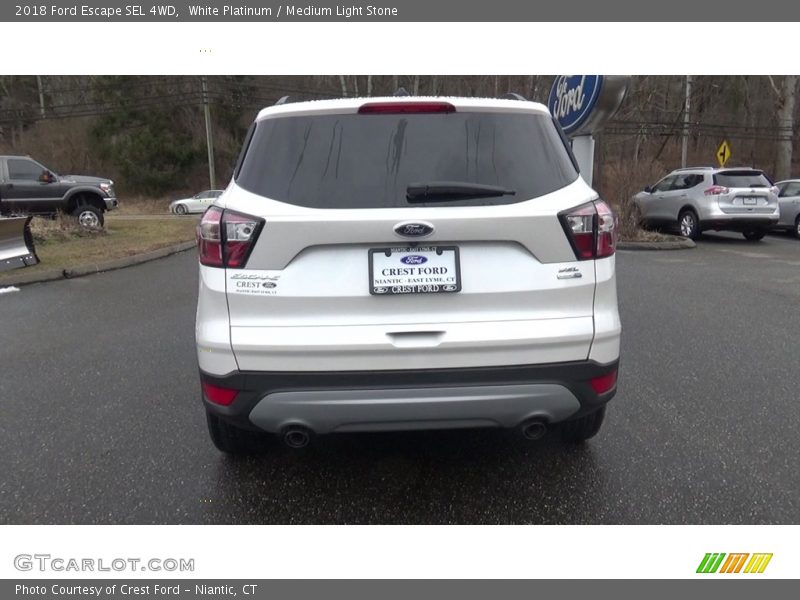 White Platinum / Medium Light Stone 2018 Ford Escape SEL 4WD