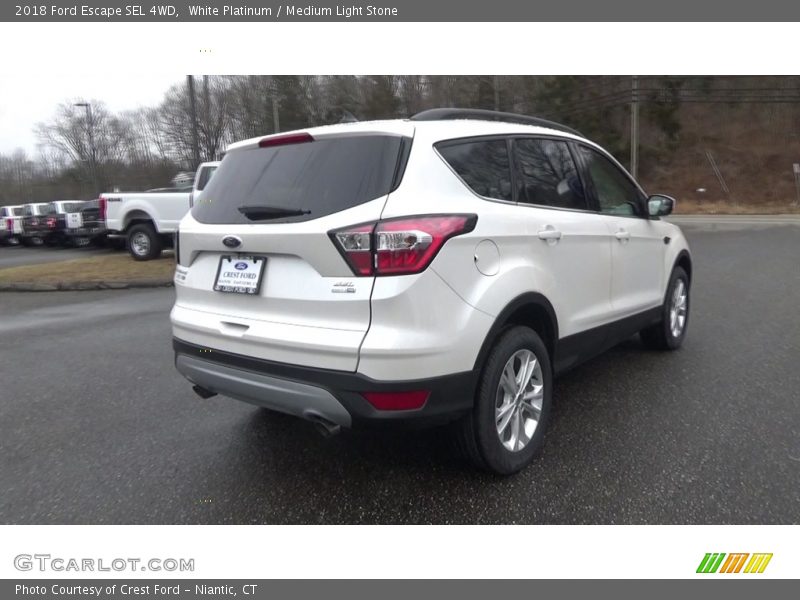White Platinum / Medium Light Stone 2018 Ford Escape SEL 4WD