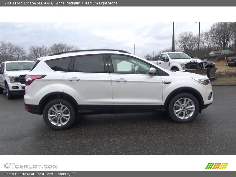 White Platinum / Medium Light Stone 2018 Ford Escape SEL 4WD