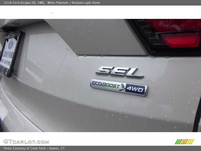 White Platinum / Medium Light Stone 2018 Ford Escape SEL 4WD