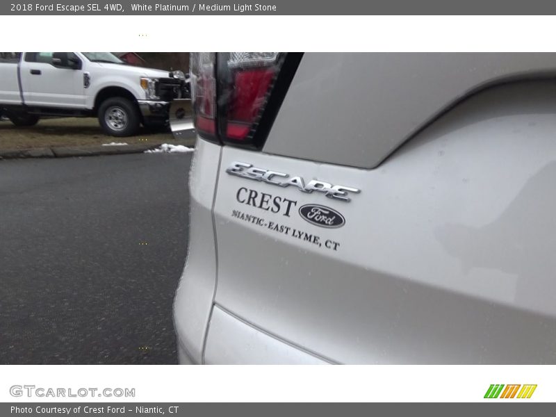 White Platinum / Medium Light Stone 2018 Ford Escape SEL 4WD