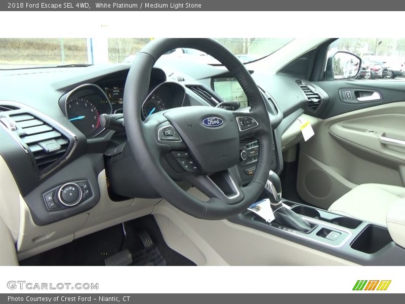 White Platinum / Medium Light Stone 2018 Ford Escape SEL 4WD