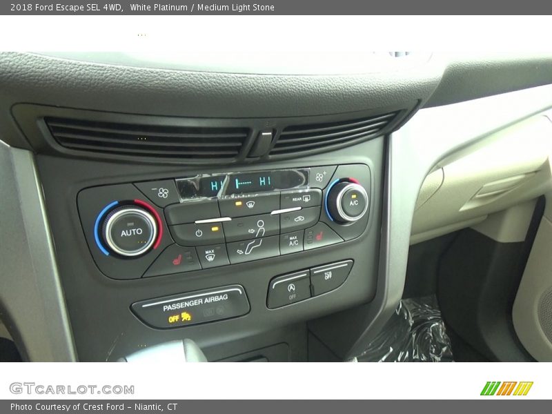 White Platinum / Medium Light Stone 2018 Ford Escape SEL 4WD