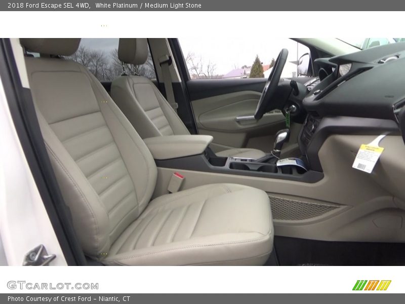 White Platinum / Medium Light Stone 2018 Ford Escape SEL 4WD