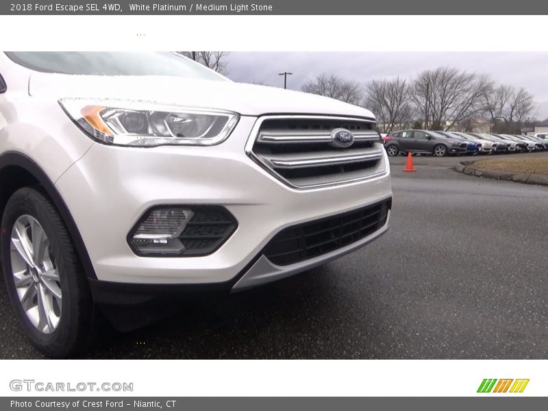 White Platinum / Medium Light Stone 2018 Ford Escape SEL 4WD