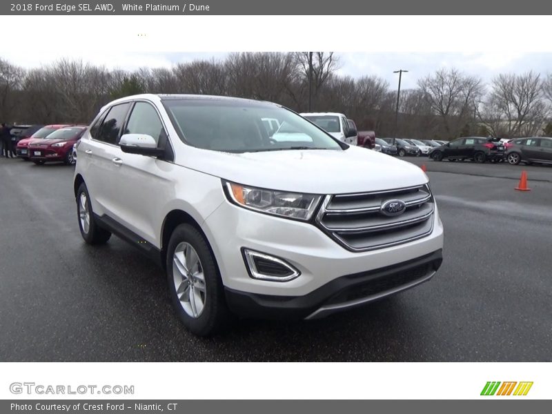 White Platinum / Dune 2018 Ford Edge SEL AWD