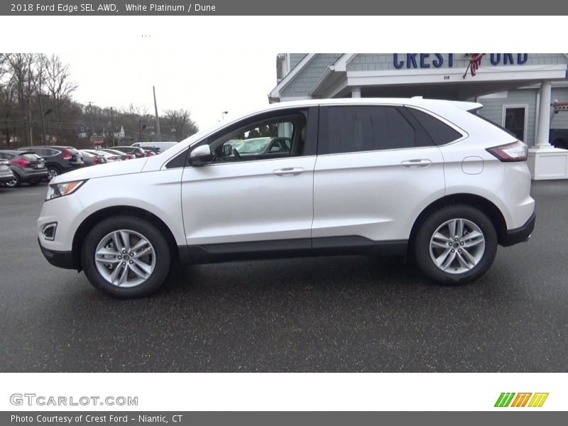White Platinum / Dune 2018 Ford Edge SEL AWD