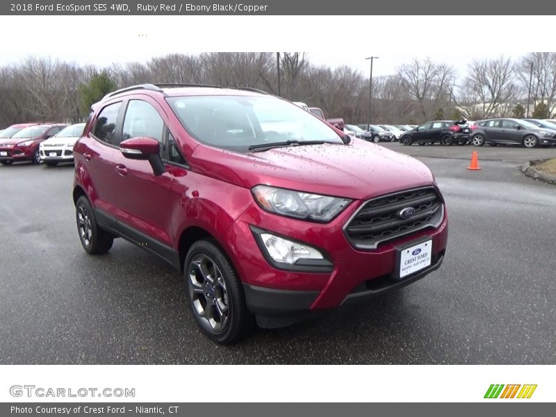 Ruby Red / Ebony Black/Copper 2018 Ford EcoSport SES 4WD