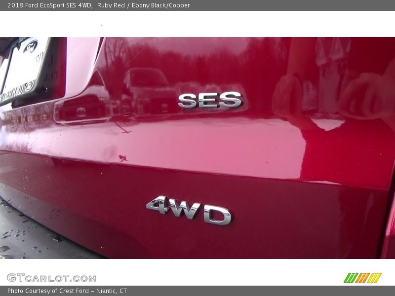 Ruby Red / Ebony Black/Copper 2018 Ford EcoSport SES 4WD