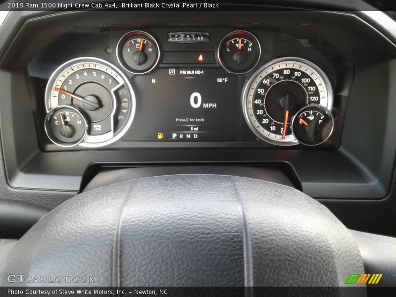 Brilliant Black Crystal Pearl / Black 2018 Ram 1500 Night Crew Cab 4x4