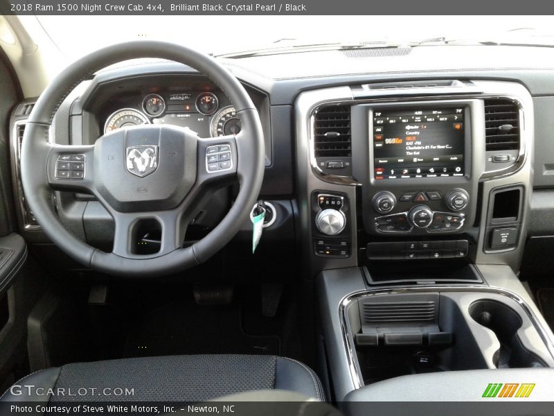 Brilliant Black Crystal Pearl / Black 2018 Ram 1500 Night Crew Cab 4x4