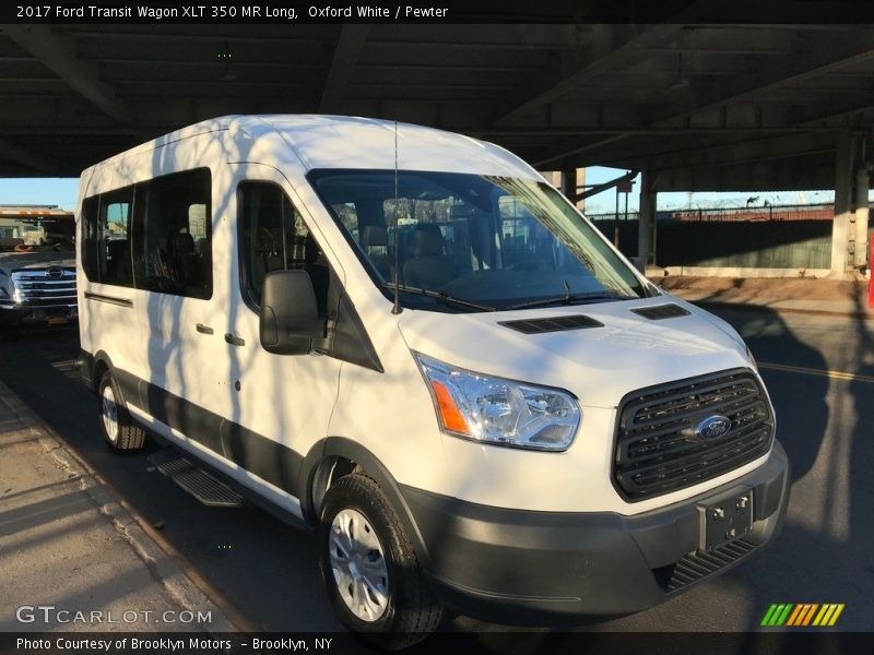 Oxford White / Pewter 2017 Ford Transit Wagon XLT 350 MR Long
