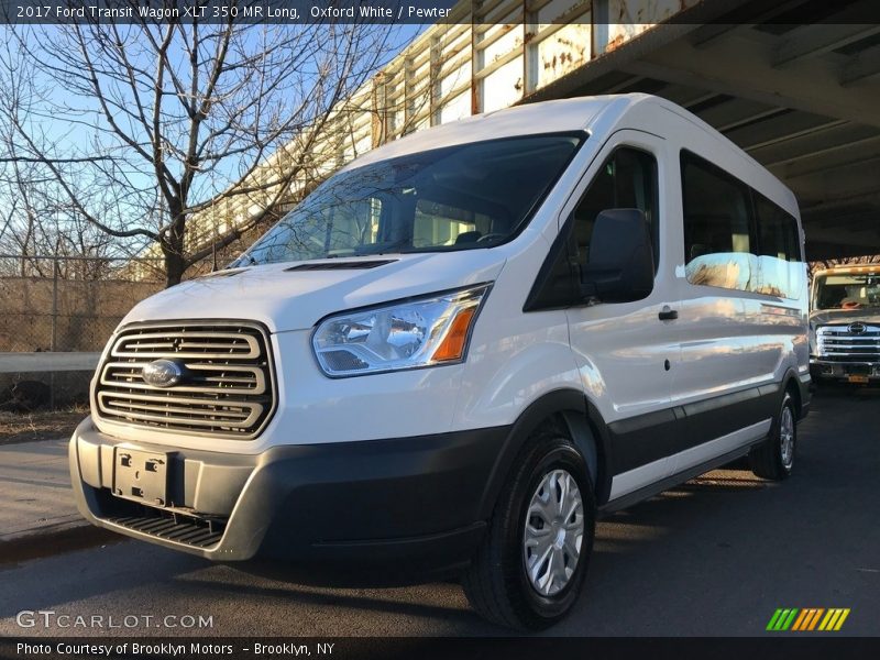 Oxford White / Pewter 2017 Ford Transit Wagon XLT 350 MR Long