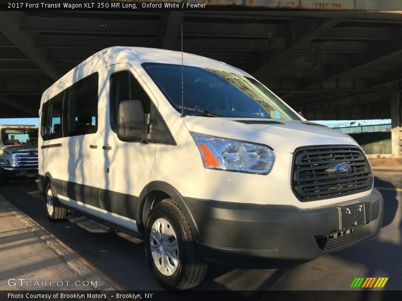 Oxford White / Pewter 2017 Ford Transit Wagon XLT 350 MR Long