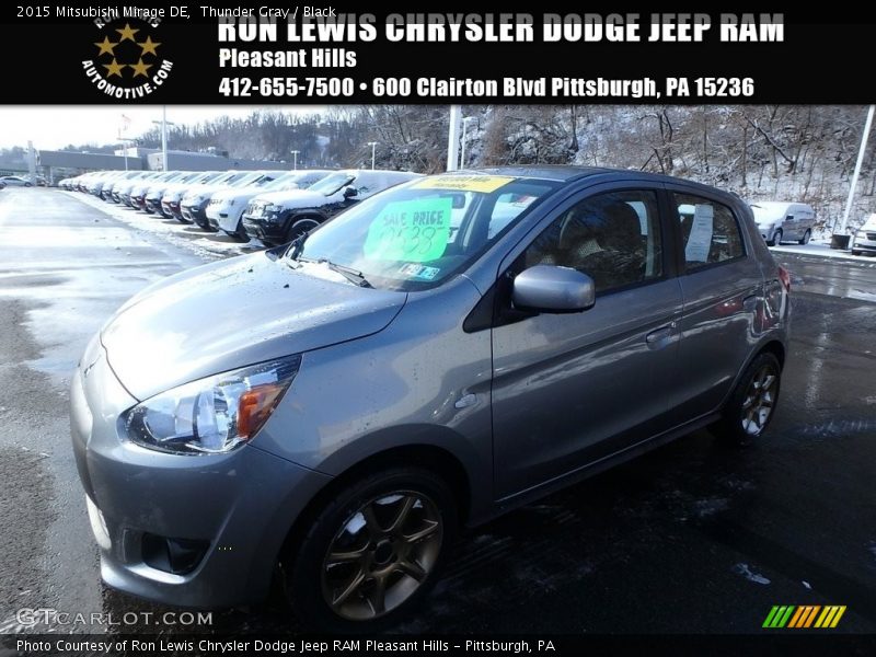 Thunder Gray / Black 2015 Mitsubishi Mirage DE