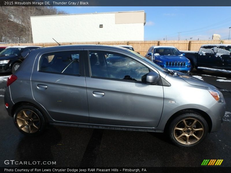 Thunder Gray / Black 2015 Mitsubishi Mirage DE