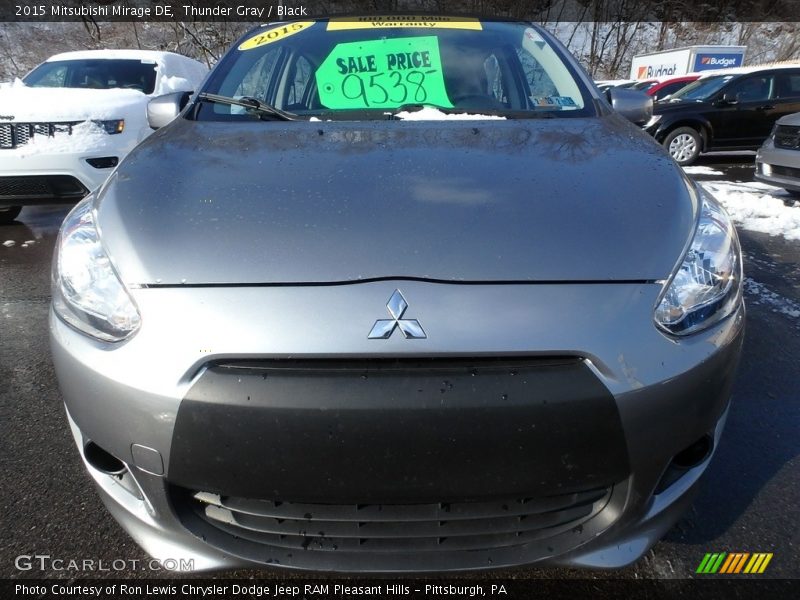 Thunder Gray / Black 2015 Mitsubishi Mirage DE