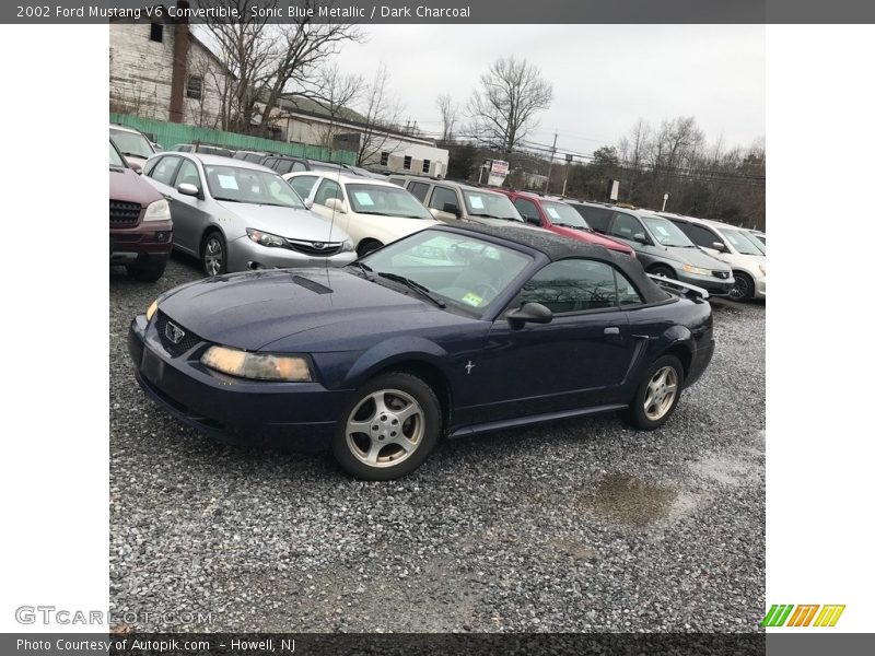 Sonic Blue Metallic / Dark Charcoal 2002 Ford Mustang V6 Convertible