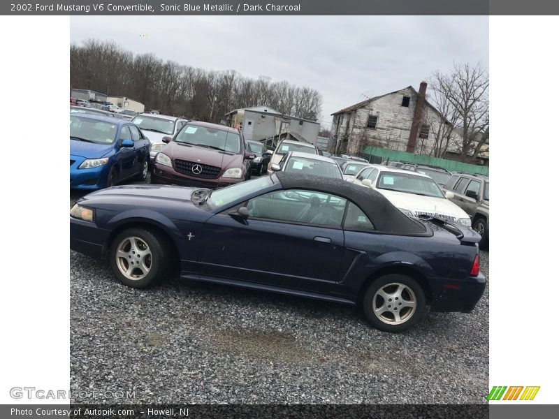 Sonic Blue Metallic / Dark Charcoal 2002 Ford Mustang V6 Convertible