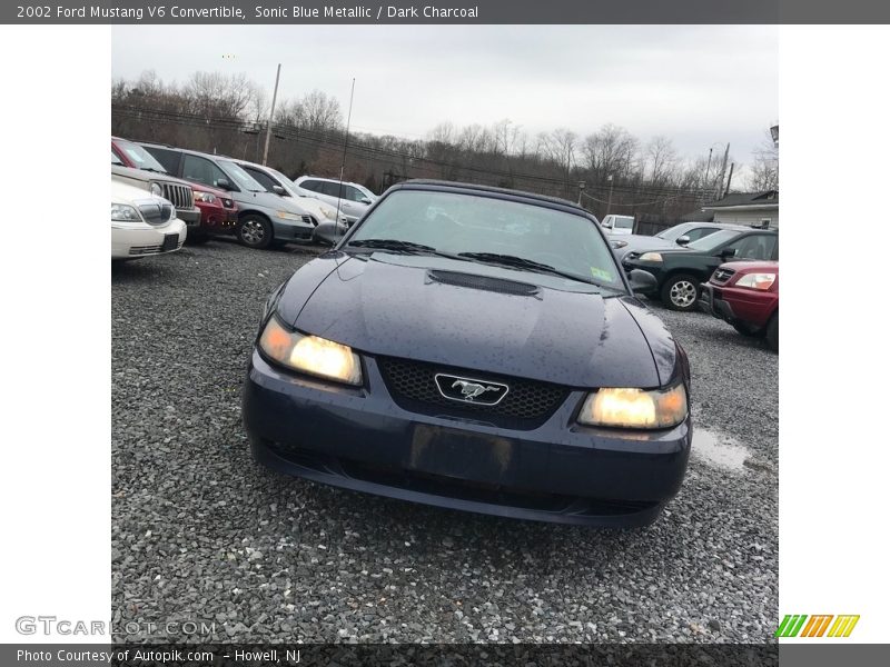 Sonic Blue Metallic / Dark Charcoal 2002 Ford Mustang V6 Convertible