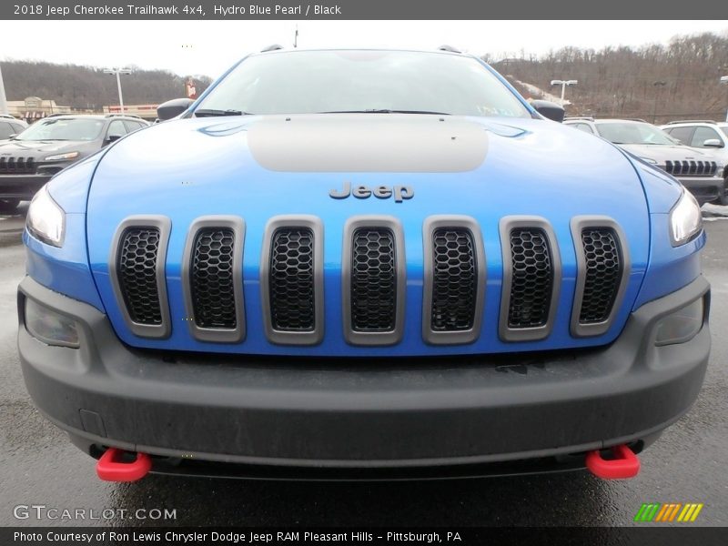 Hydro Blue Pearl / Black 2018 Jeep Cherokee Trailhawk 4x4