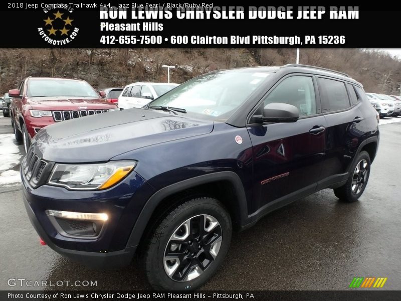 Jazz Blue Pearl / Black/Ruby Red 2018 Jeep Compass Trailhawk 4x4