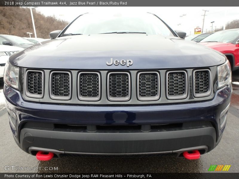 Jazz Blue Pearl / Black/Ruby Red 2018 Jeep Compass Trailhawk 4x4
