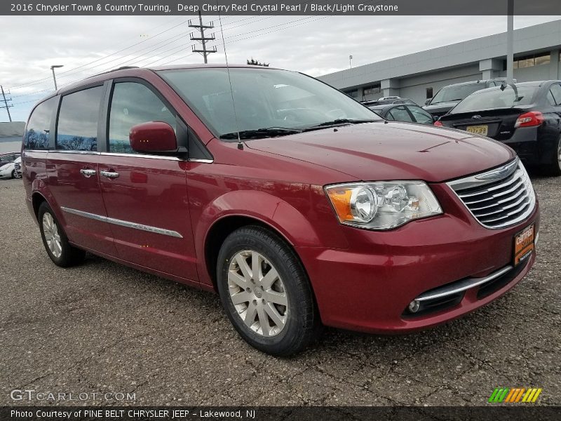Deep Cherry Red Crystal Pearl / Black/Light Graystone 2016 Chrysler Town & Country Touring