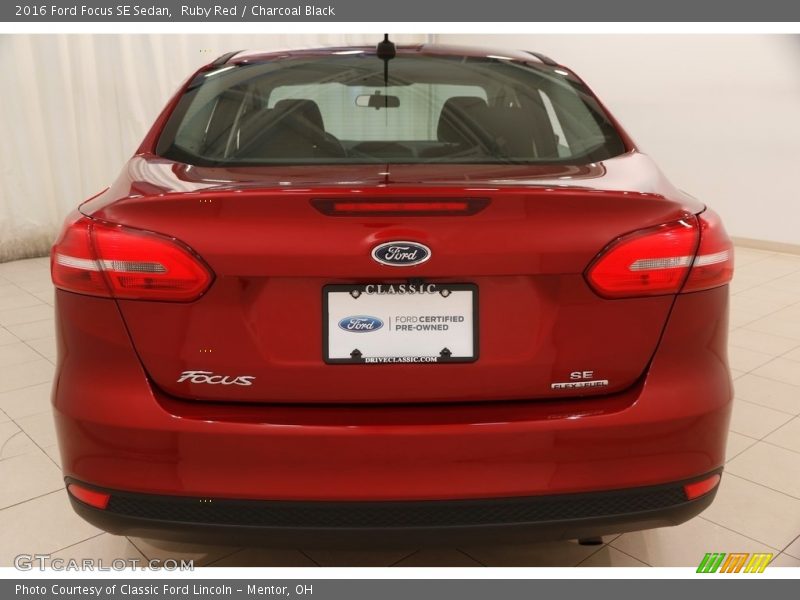 Ruby Red / Charcoal Black 2016 Ford Focus SE Sedan