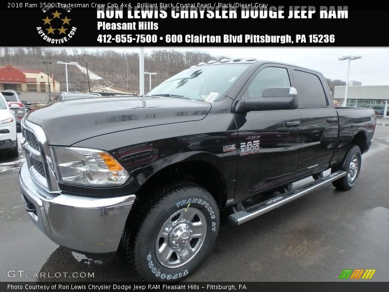 Brilliant Black Crystal Pearl / Black/Diesel Gray 2018 Ram 3500 Tradesman Crew Cab 4x4