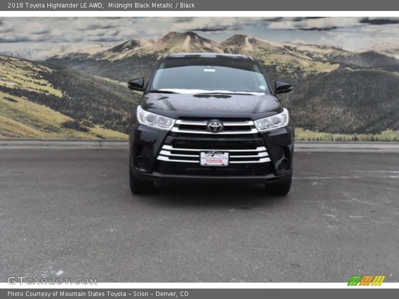 Midnight Black Metallic / Black 2018 Toyota Highlander LE AWD