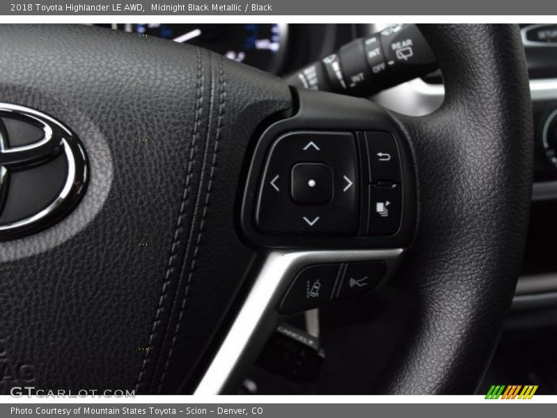 Midnight Black Metallic / Black 2018 Toyota Highlander LE AWD