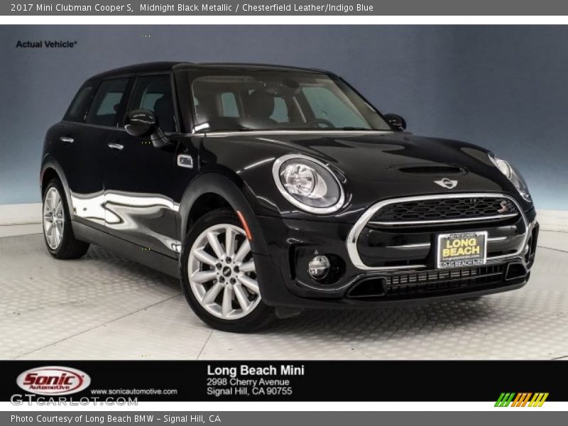 Midnight Black Metallic / Chesterfield Leather/Indigo Blue 2017 Mini Clubman Cooper S