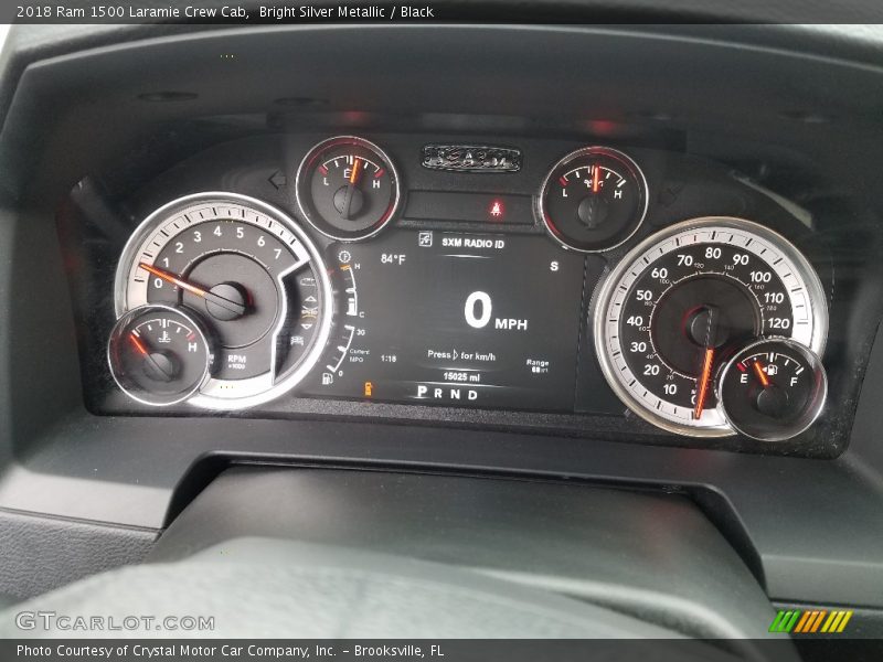 Bright Silver Metallic / Black 2018 Ram 1500 Laramie Crew Cab