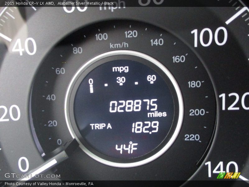 Alabaster Silver Metallic / Black 2015 Honda CR-V LX AWD