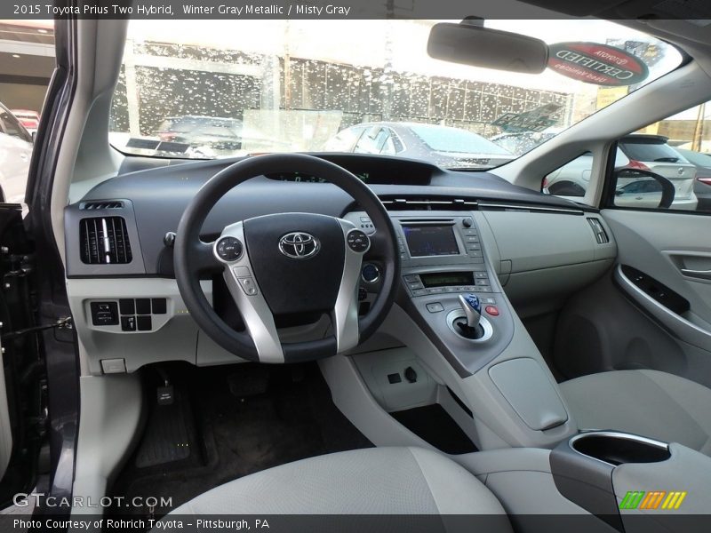 Winter Gray Metallic / Misty Gray 2015 Toyota Prius Two Hybrid