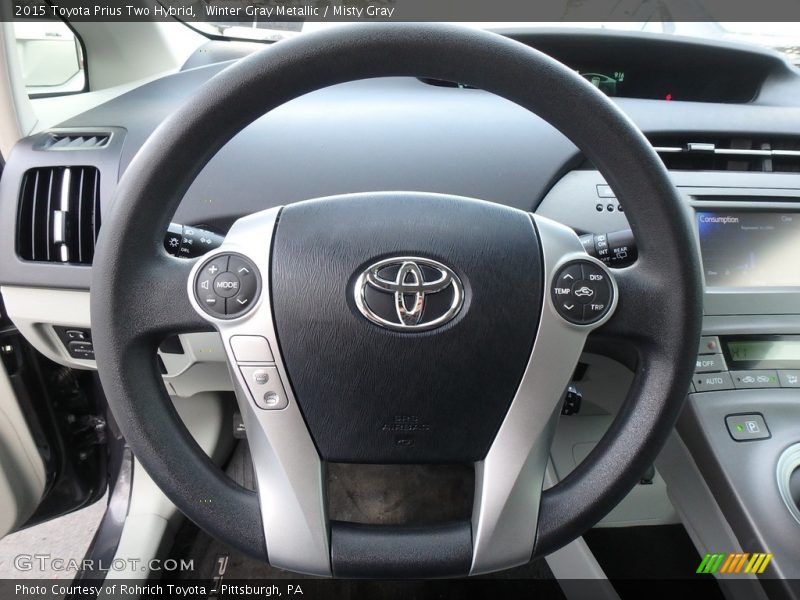 Winter Gray Metallic / Misty Gray 2015 Toyota Prius Two Hybrid
