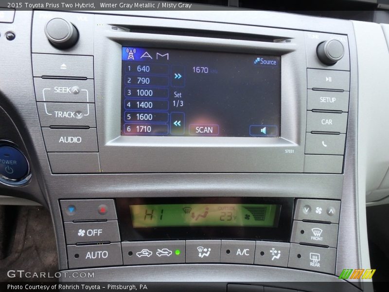 Winter Gray Metallic / Misty Gray 2015 Toyota Prius Two Hybrid