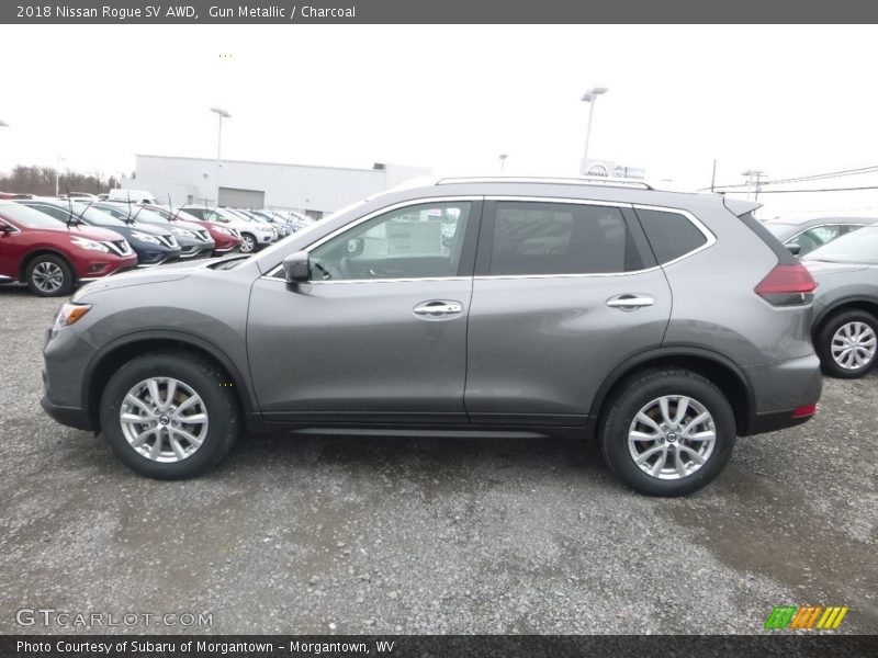Gun Metallic / Charcoal 2018 Nissan Rogue SV AWD