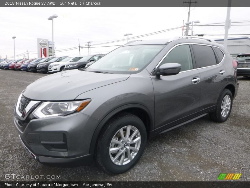 Gun Metallic / Charcoal 2018 Nissan Rogue SV AWD