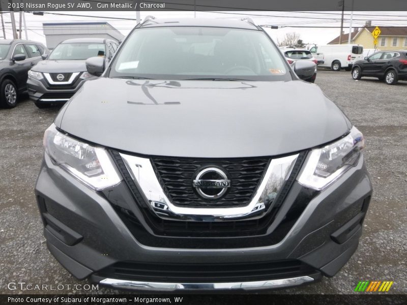 Gun Metallic / Charcoal 2018 Nissan Rogue SV AWD