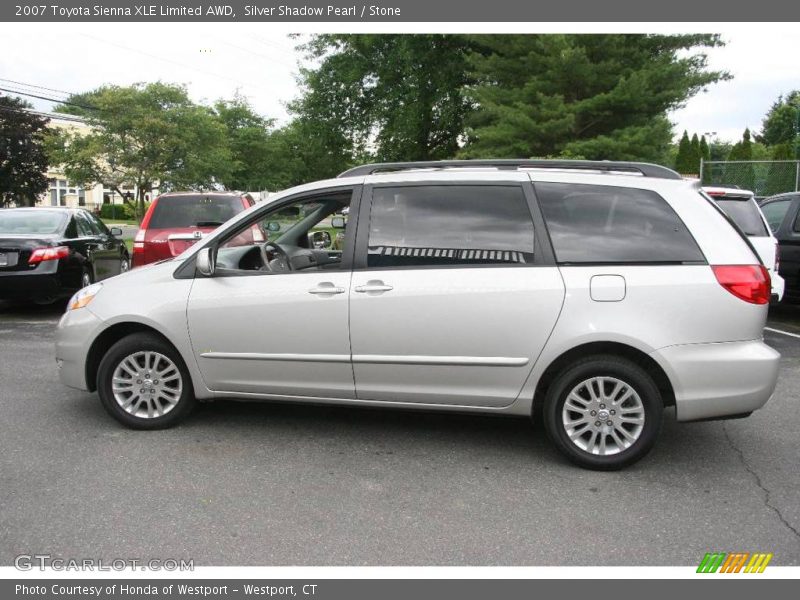 Silver Shadow Pearl / Stone 2007 Toyota Sienna XLE Limited AWD
